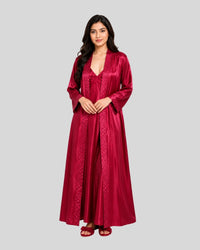 Ruby Satin Side Cut Robe Set
