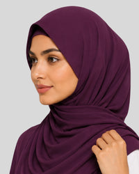 Royal Maroon Modest Chiffon Hijab with Built-in Magnets