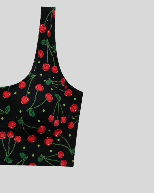 Cherry Pop Print Sports Bra
