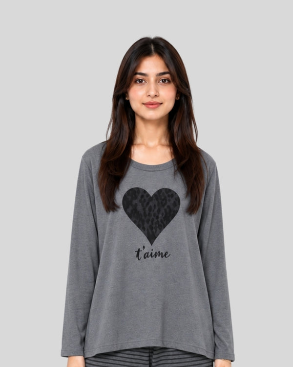 Moonlite Heart Printed PJ Set ( Big Heart )