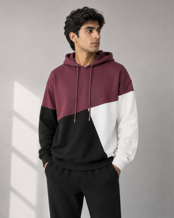 Tricolor Panel Essential Hoodie