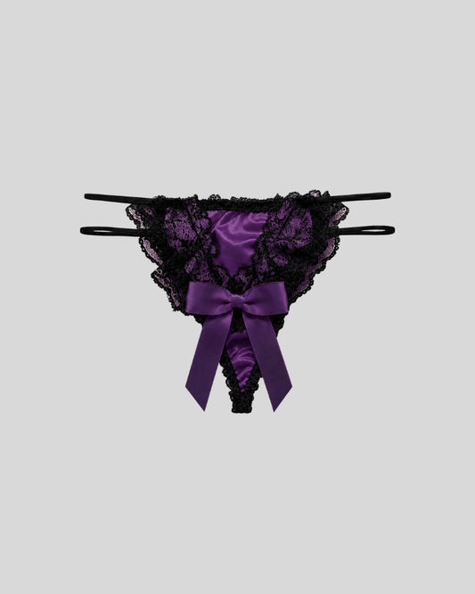Amethyst Elegance Lace Thong