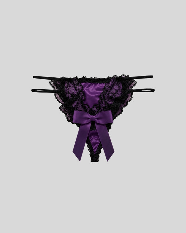 Amethyst Elegance Lace Thong