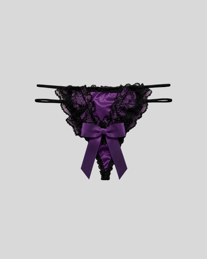 Amethyst Elegance Lace Thong