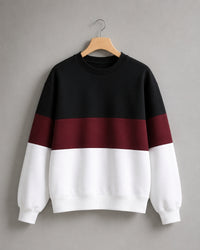 Maroon Black and White block Sweatshirt