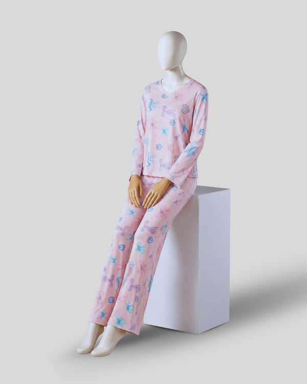Multi Ribbon Printed PJ Set