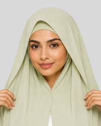 Sage Serenity Modest Chiffon Hijab with Built-in Magnets