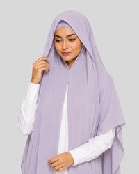 Lavender Mist Modest Chiffon Hijab with Built-in Magnets