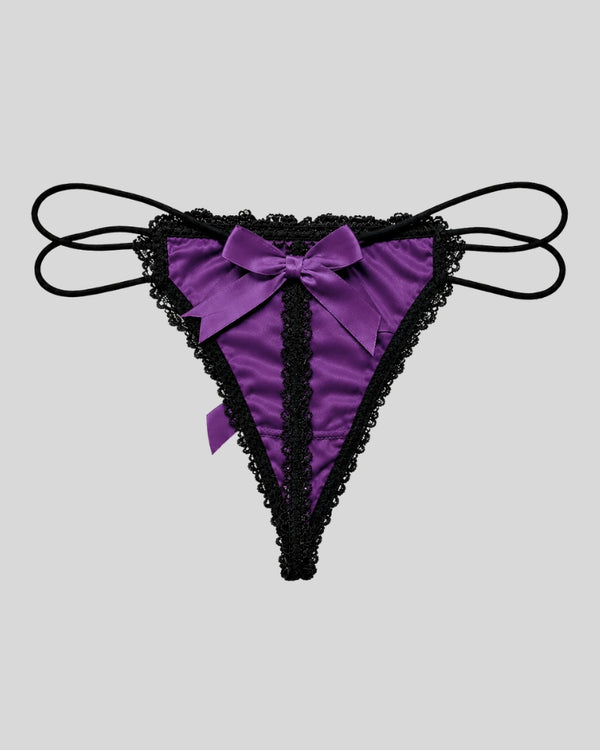 Amethyst Elegance Lace Thong