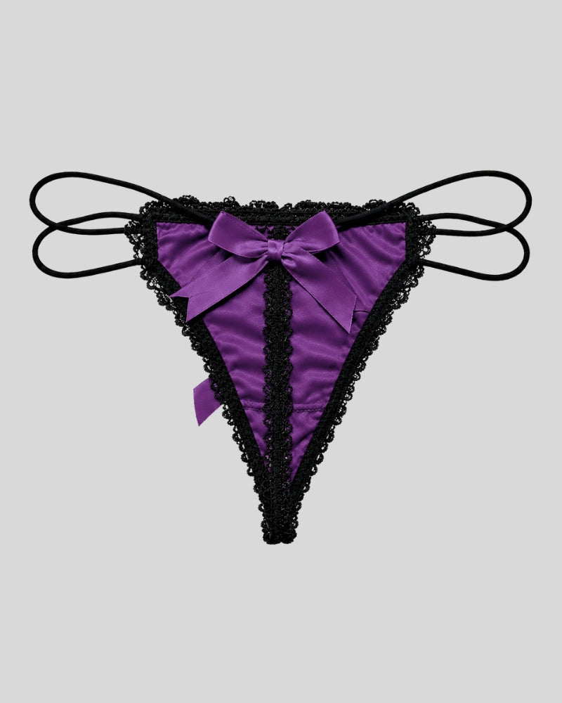 Amethyst Elegance Lace Thong