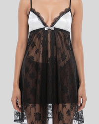 Ivory Noir Lace Chemise