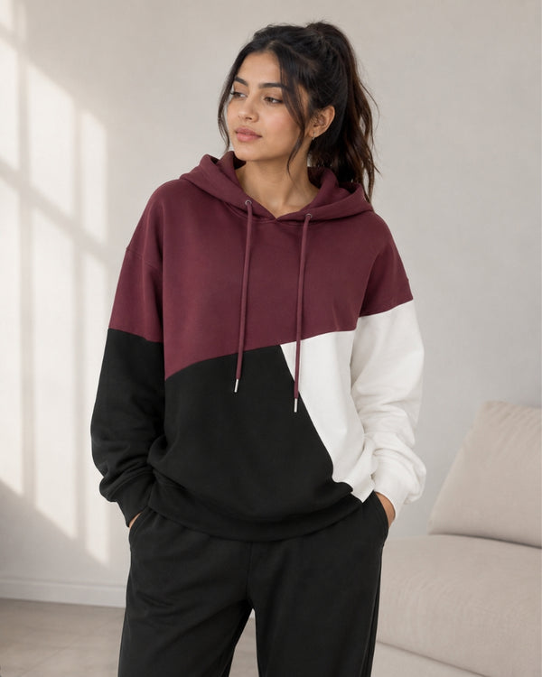 Merlot Axis Colorblock Hoodie
