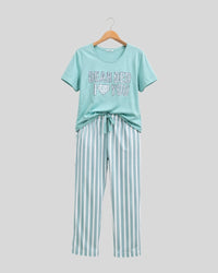 Mint Serenity Printed PJ Set ( Dear Bed )