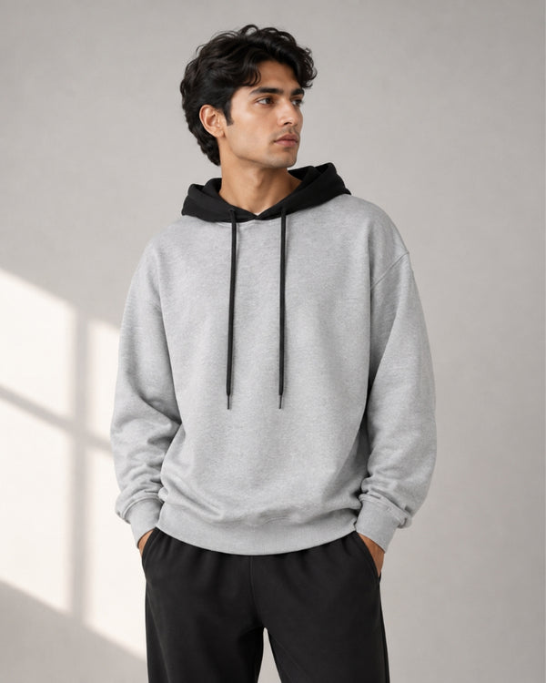 Grey Contrast Essential Hoodie