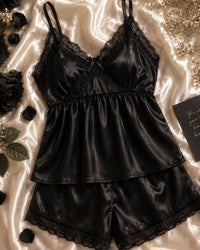 Noir Luxe Satin Camishort