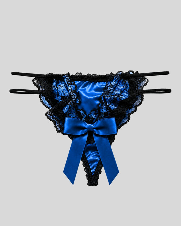 Sapphire Elegance Lace Thong