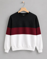 Maroon Black and White block Sweatshirt