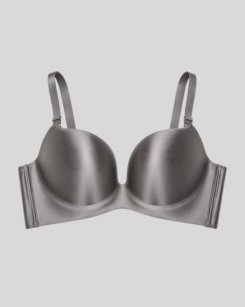 Silver Mist Silk Push-Up Bra