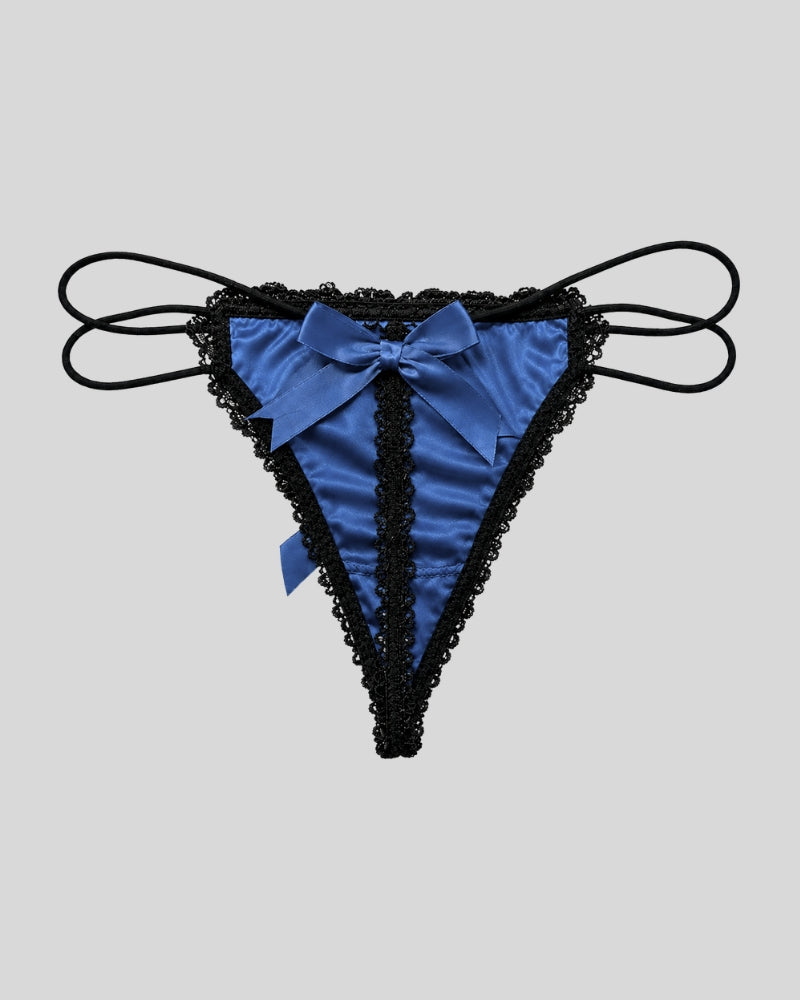 Sapphire Elegance Lace Thong
