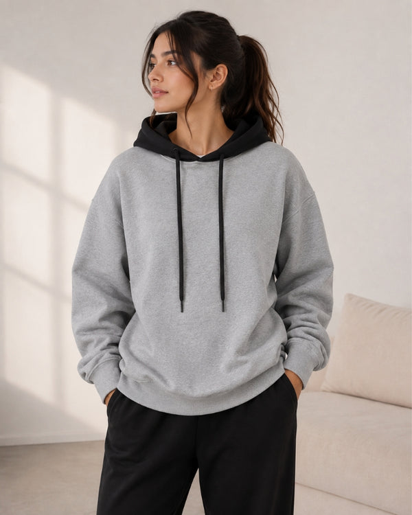 Silver Élan Contrast Hoodie