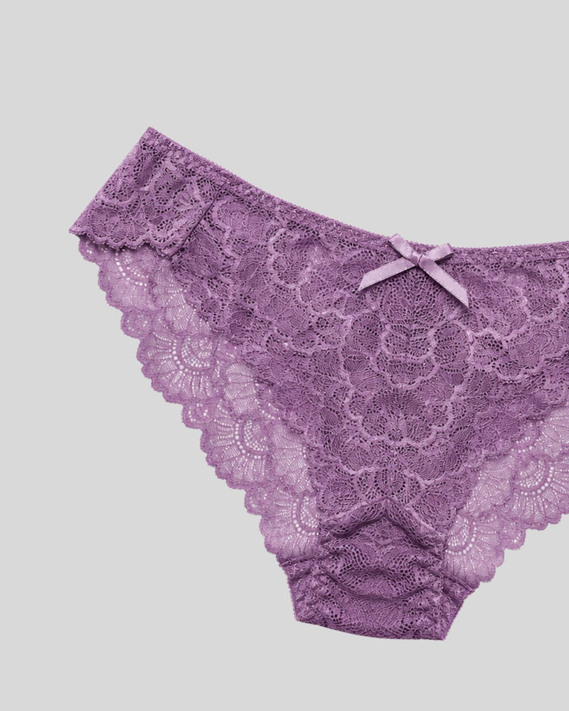Lavender Paisley Lace Push-Up Bra & Panty Set