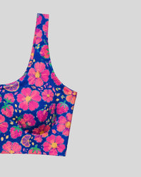 Strawberry Bloom Print Sports Bra
