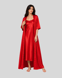 Scarlet Luxe Silk 2-Piece Nightwear Set