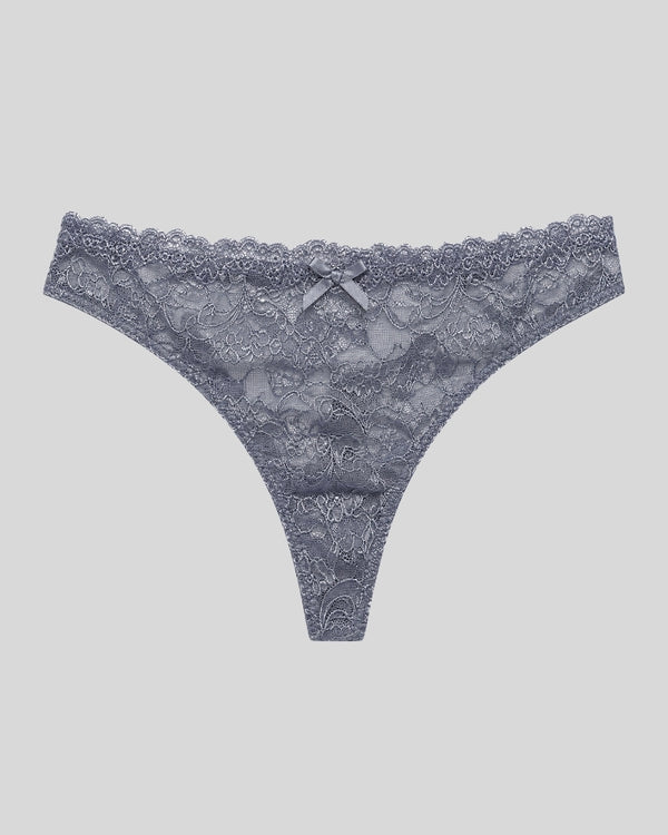 Smoky Lavender Lace Thong
