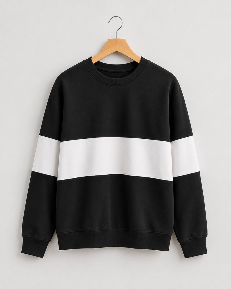 Zebra Black and White Block Sweatshirt