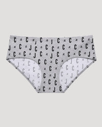 Grey Monogram Print Bikini Panty