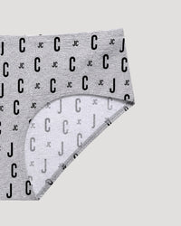 Grey Monogram Print Bikini Panty