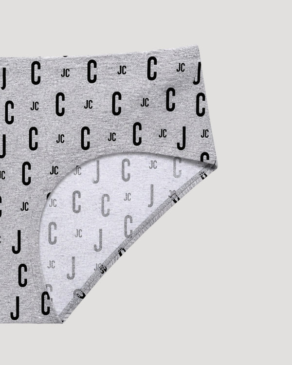 Grey Monogram Print Bikini Panty