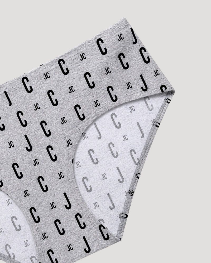Grey Monogram Print Bikini Panty
