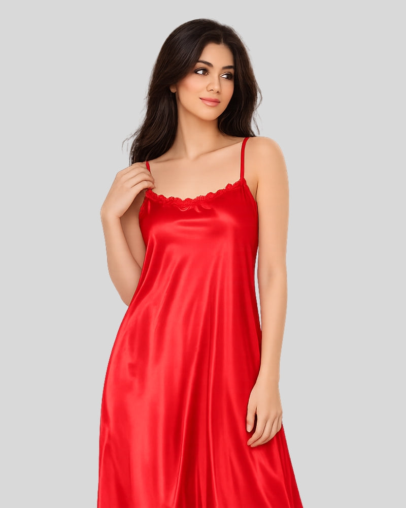 Scarlet Luxe Silk 2-Piece Nightwear Set