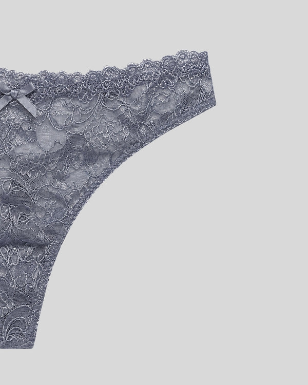 Smoky Lavender Lace Thong