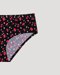 Black Cherry Print Bikini Panty