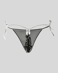 Ivory Blossom Tie-Side Thong