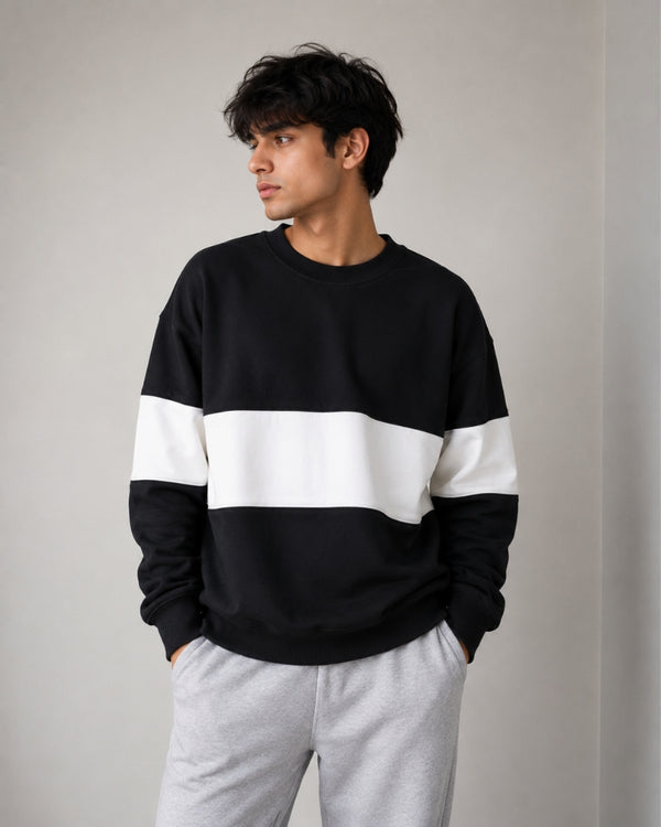 Zebra Black and White Block Sweatshirt