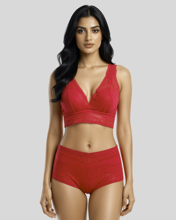 Scarlet Lace Bralette Set