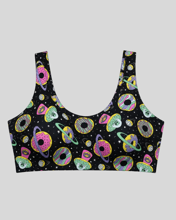 Galaxy Donut Print Sports Bra