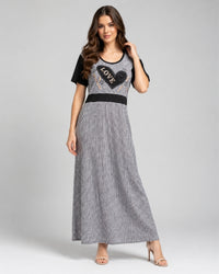 Love Heart Check Maxi Nightdress
