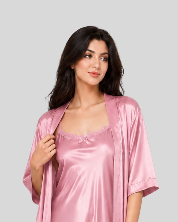 Blush Luxe Silk 2-Piece Nightwear Set