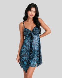 Ocean Bloom Chiffon Mini Dress