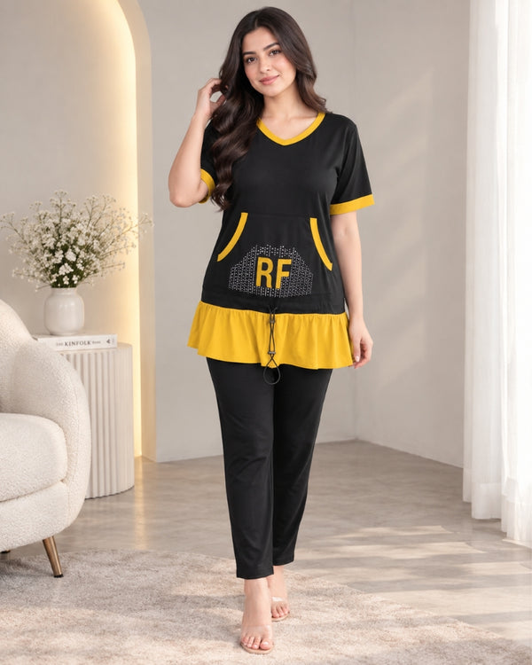 Urban Contrast Cotton 2-Piece Set