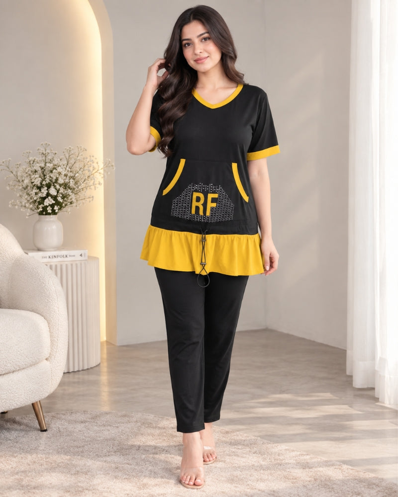 Urban Contrast Cotton 2-Piece Set
