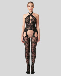 Noir Floral Bodystocking