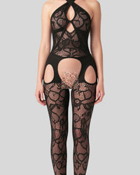 Noir Floral Bodystocking