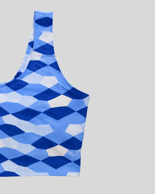 Ocean Wave Geometric Sports Bra