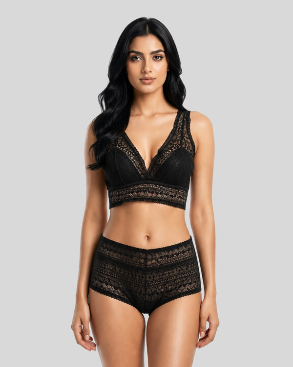 Noir Lace Bralette Set