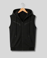 Men’s Jet Black Hooded Utility Vest